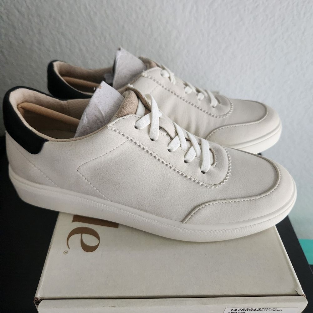 LifeStride Womens Happy Hour Lace Up Fashion Sneaker Cream & Black Size 6 - Picture 1 of 12